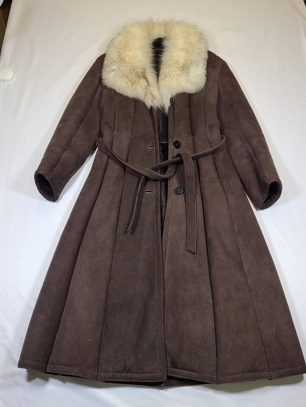 E1 Vintage SAWYER OF NAPA Sheepskin Shearling Coat USA Rancher Woman sz 10